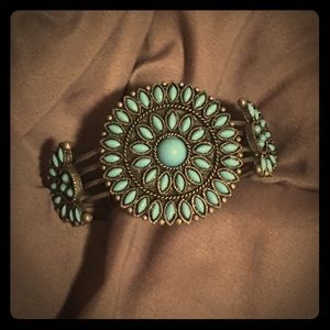 Native American Navajo Inspired Silver Cuff